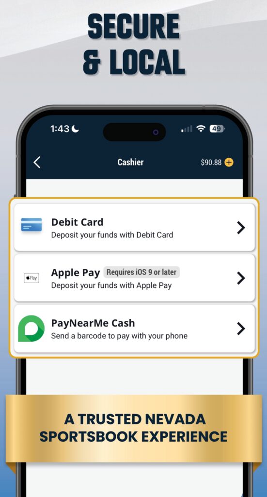 Apple App Store_Screenshots_Final6_logo_removed Boomer's Sportsbook - Secure & Local - Mobile App mockup