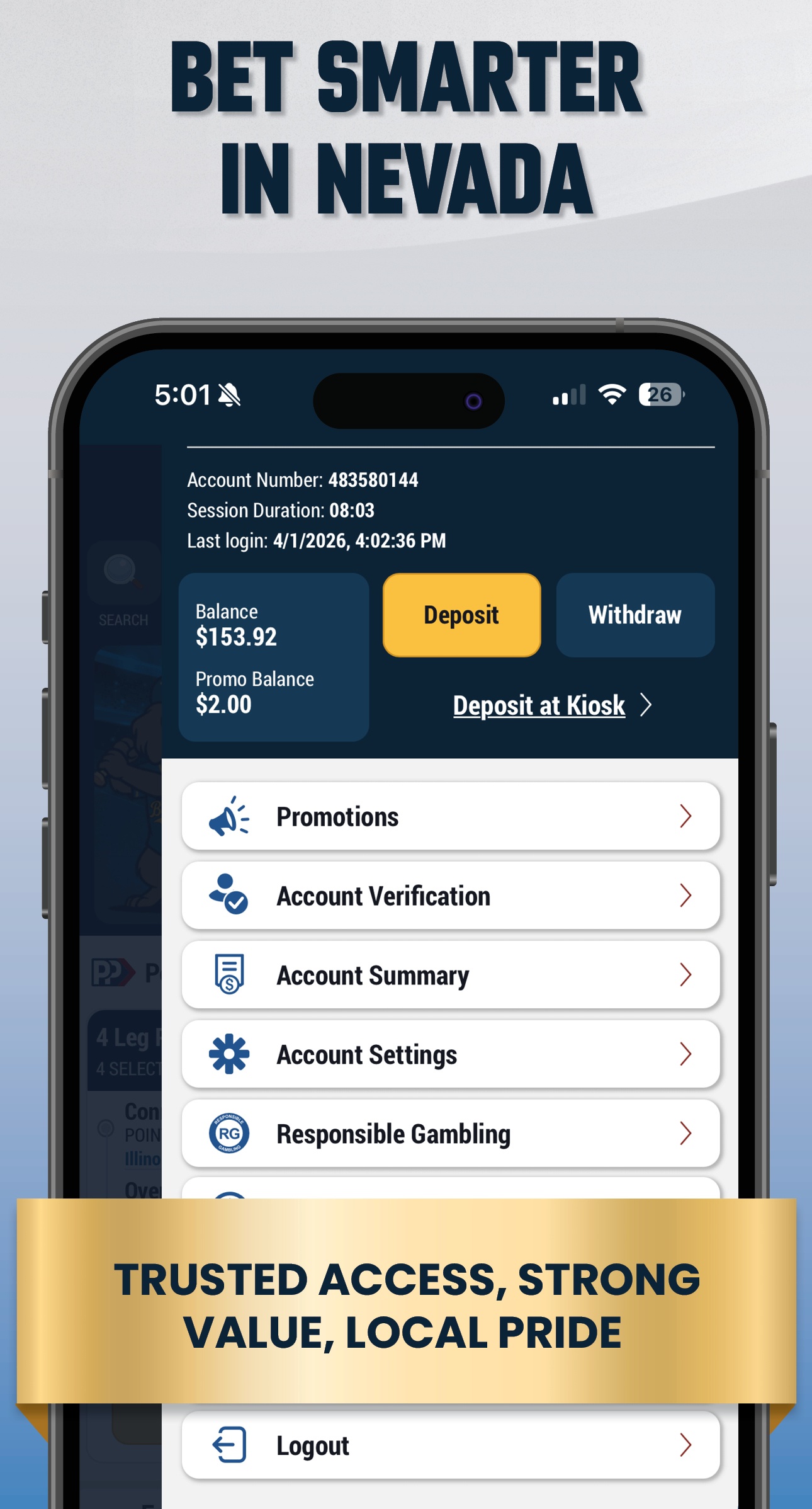 Apple App Store_Screenshots_Final8_logo_removed Boomer's Sportsbook - Bet Smarter in Nevada - Mobile App mockup