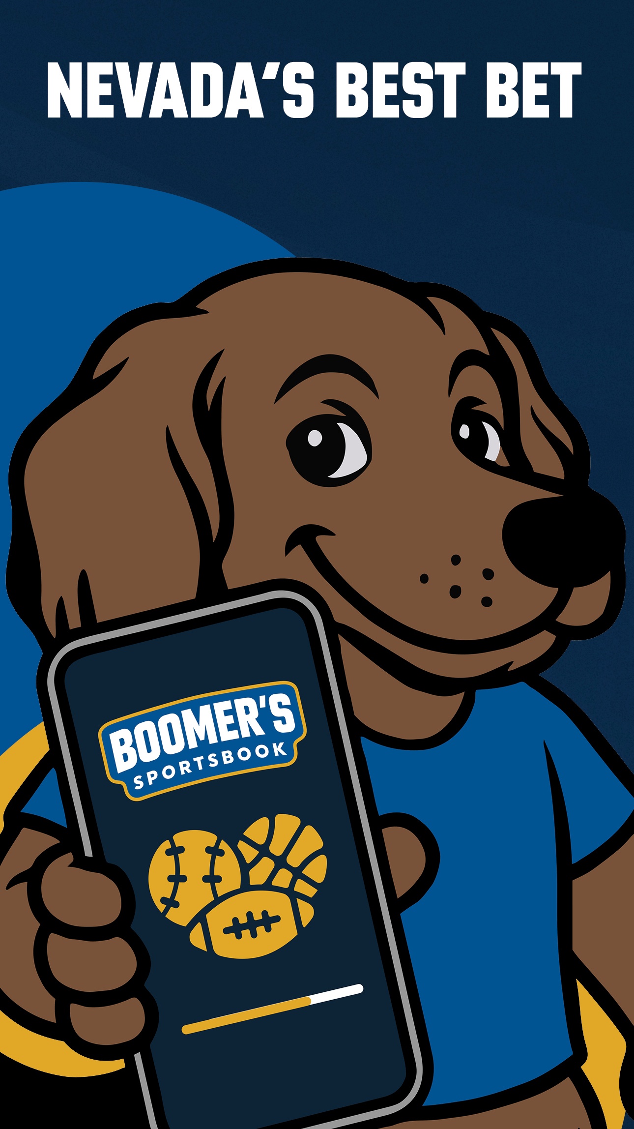 Apple App Store_Screenshots_Final_logo_removed Boomer's Sportsbook - Nevada's Best Bet- Mobile App mockup - With Mascot